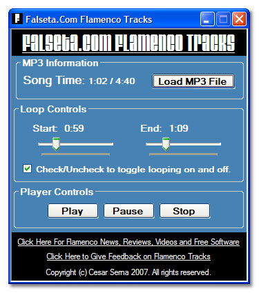 Flamenco Tracks Free MP3 Looping Software